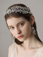 Bandeau de mariée argent strass Headpieces Accessoires de cheveux de mariage
