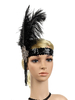 Bandeau Flapper 1920s Costume The Great Gatsby Plume Noir Coiffes Accessoires Charleston Robe Costume Vintage Femmes Déguisements Halloween