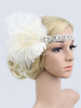 Bandeau Flapper Blanc 1920s The Great Gatsby Costume Coiffes Plume Accessoires Charleston Robe Vintage Femmes Déguisements Halloween