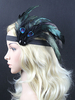 Bandeau Flapper des années 1920 Costume The Great Gatsby Noir Plumes Headpieces Femmes Vintage Costume Accessoires Charleston Robe Déguisements Halloween