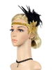 Bandeau Flapper Noir The Great Gatsby 1920s Costume Coiffes Plume Accessoires Charleston Robe Costume Vintage Femmes Déguisements Halloween