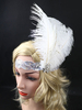 Bandeau Flapper The Great Gatsby 1920s Costume Blanc Coiffes Plume Accessoires Charleston Robe Costume Vintage Femmes Déguisements Halloween