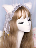 Bandeau Lolita Doux KC Oreille de Chat en Dentelle Ruban Lolita Chapeaux Déguisements Halloween