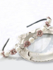Bandeau Rose Femme Perle Strass Accessoires Cheveux