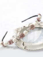 Bandeau Rose Femme Perle Strass Accessoires Cheveux