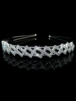 Bandeaux De Mariage Bandeau Argent Strass Accessoires De Cheveux Pour La Mariée