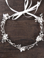 Bandeaux de mariage en argent avec strass Bandeau pour la mariée