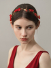Bandeaux de mariage rouge bandeau fleur bandeau accessoires de cheveux de mariée