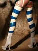 Bas femme en latex;motifs e bandes blanches et bleues Déguisements Halloween