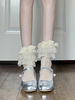 Bas Lolita doux à volants blancs accessoire en dentelle de polyester accessoires Lolita