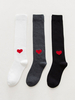 Bas Lolita Doux Chaussettes Tricotées Blanc Motif Coeurs Accessoires Lolita Déguisements Halloween
