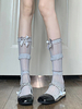 Bas Lolita doux nœuds gris volants accessoire accessoires Lolita en polyester
