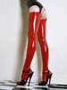 Bas long rouge chaussettes sexy en latex Déguisements Halloween