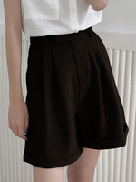 Bas Shorts Femmes Décontractés Fermeture à Zip Unicolore Bas Shorts Femmes