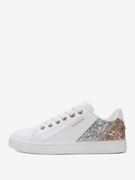Baskets à bout rond en tissu pailleté noir pour femmes chaussures plates (<1") décontractées