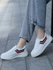 Baskets avec Plateforme Femmes à Lacets avec Bout Rond Bicolores Imprimés Rayures Chaussures de Sports