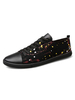 Baskets basses pour hommes Chaussures basses en cuir de vache à bout rond