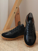 Baskets confortables à bout rond en cuir de vachette pour hommes chaussures de sport