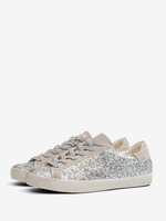 Baskets noires à lacets et paillettes chaussures confortables femmes