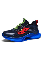 Baskets noires pour hommes Mode Mesh Round Toe Block Couleur Bas-Tops Sports Casual Chaussures de sport