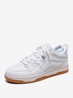 Baskets plates à bout rond en cuir PU blanc (<1") pour femmes chaussures décontractées