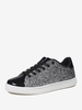 Baskets plates à bout rond en cuir PU noir (<1") pour femmes chaussures décontractées