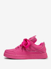 Baskets plates à bout rond en cuir PU rose (<1") pour femmes chaussures décontractées
