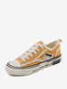 Baskets plates à bout rond en toile jaune (<1") pour femmes chaussures décontractées