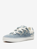 Baskets plates (<1") en cuir PU bleu ciel clair à bout rond pour femmes