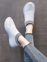 Baskets pour femmes Chaussures de sport Chaussures de sport à enfiler en maille blanche