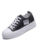 Baskets pour femmes Chaussures de sport Chaussures plates à bout rond en maille noire