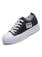 Baskets pour femmes Chaussures de sport Chaussures plates à bout rond en maille noire