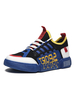 Baskets pour hommes bleues en toile confortable à bout rond motif dœuvres dart chaussures de sport