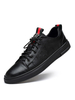 Baskets pour hommes Comfy Cowhide Metal Details Round Toe Black Flat Shoes
