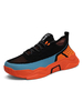 Baskets pour hommes Comfy Mesh Round Toe Color Block Noir Orange Low-Tops Skateboard Shoes