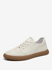 Baskets pour hommes confortables en cuir à bout rond Baskets Chaussures de sport
