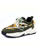 Baskets pour hommes confortables en cuir suédé bout rond bloc de couleur vert olive chaussures de sport
