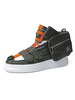 Baskets pour hommes confortables en cuir Synthétique bout rond illustration chaussures de sport noires