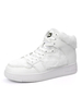Baskets pour hommes en cuir PU bout rond bas à lacets chaussures de skateboard blanches