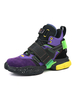 Baskets pour hommes en cuir suédé; bout rond; boucle de couleur; chaussures de basket-ball violettes