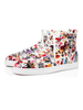 Baskets pour hommes en cuir verni à la mode; bout rond; illustrations; chaussures de skateboard blanches
