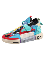 Baskets pour hommes en toile confortable bout rond patch causal chaussures de bloc de couleur