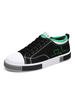 Baskets pour hommes en toile douillette bout rond géométrique bas-hauts chaussures de skateboard noires