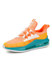 Baskets pour hommes mode bloc de couleur orange vert maille bout rond bas-hauts chaussures de sport