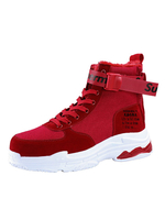 Baskets Pour Hommes Rouge Cozy Artwork Monk Strap Toile Bout Rond Chaussures
