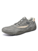 Baskets pour hommes Synthétique cuir maille brodé gris bout rond chaussures hommes