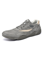 Baskets pour hommes Synthétique cuir maille brodé gris bout rond chaussures hommes