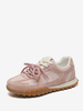 Baskets roses à bout rond en micro daim pour femmes chaussures décontractées de 12 pouces