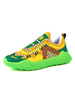 Baskets vertes pour hommes confortables couleur bloc maille bout rond bas-hauts chaussures de sport décontractées"idiennes