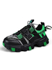 Baskets vertes pour hommes; maille confortable; bout rond; illustrations; bas-hauts; chaussures de sport décontractées"idiennes